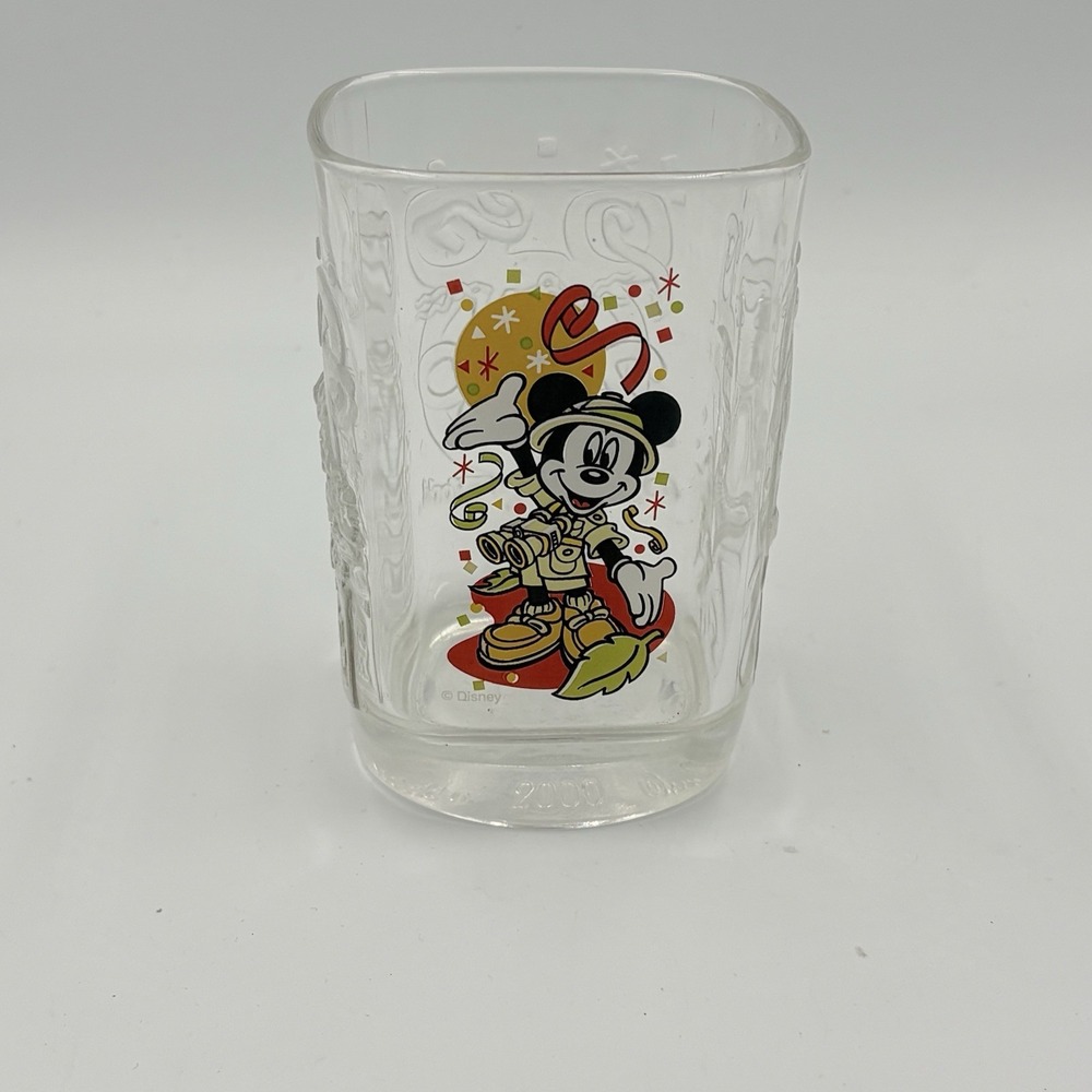 MICKEY MOUSE Animal Kingdom Square Glass 2000 Walt Disney‎ World McDonalds